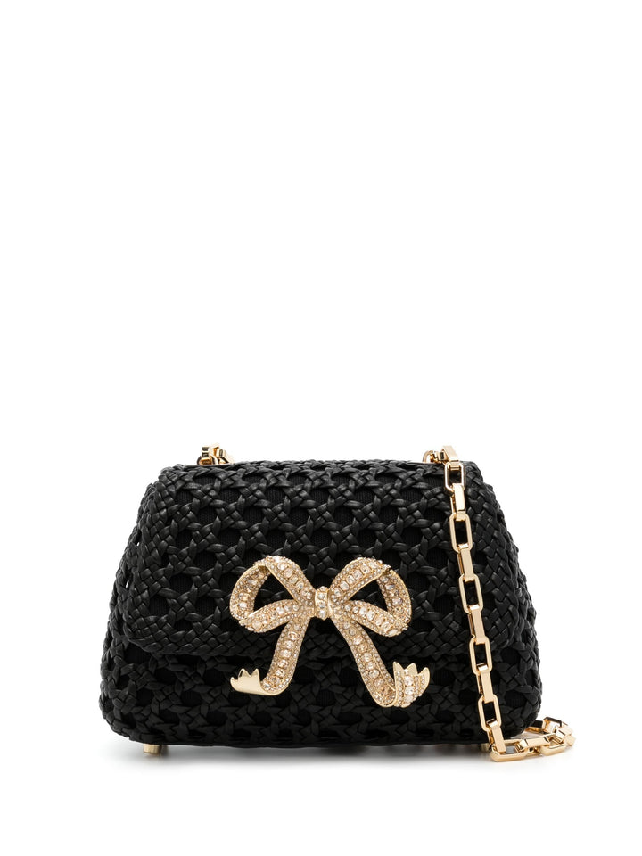 Black Woven Leather Bag