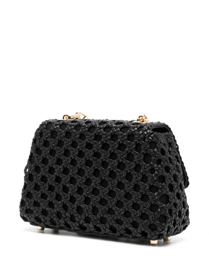 Black Woven Leather Bag