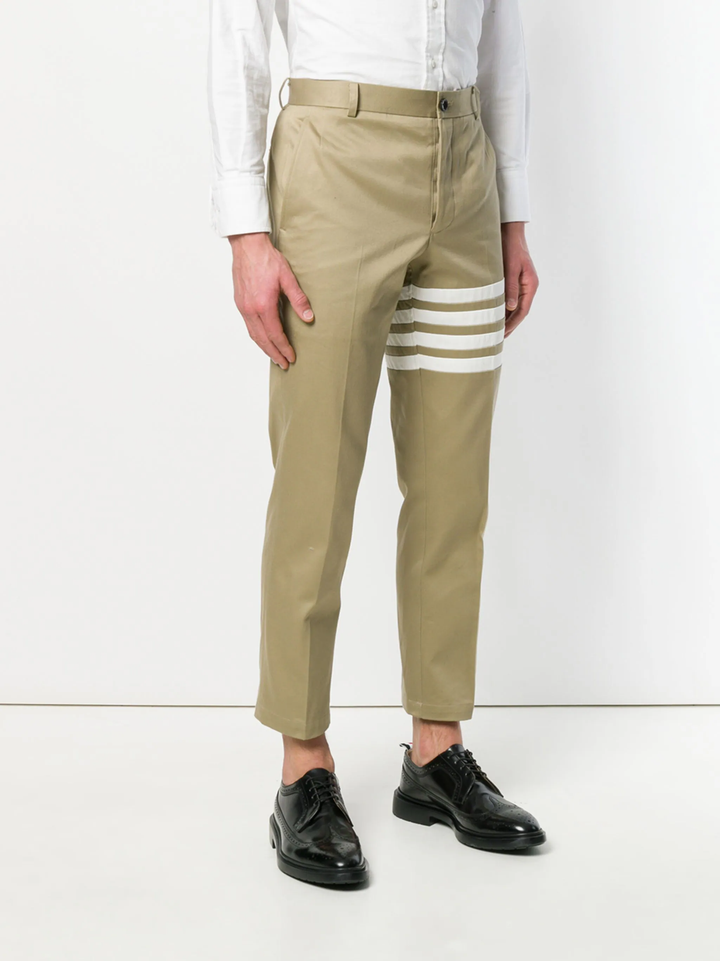 Cotton Twill 4-Bar Chino Trousers Men