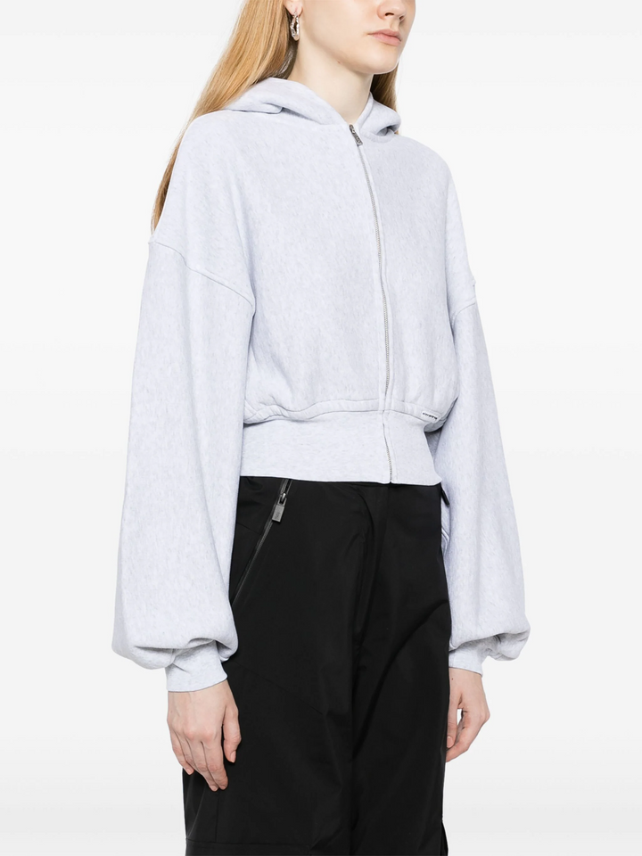 Cropped Zip Up Hoodie In Classic Terry