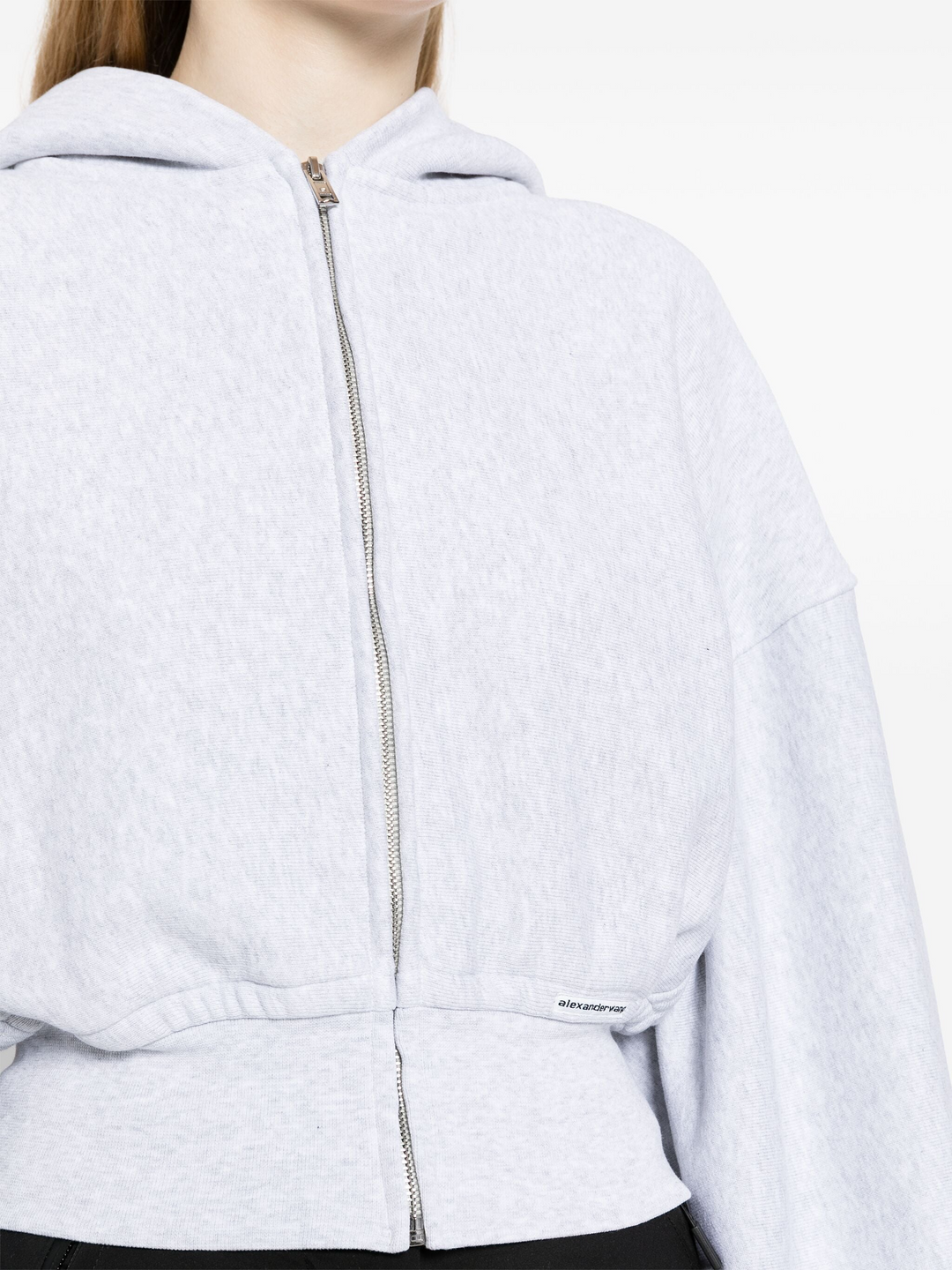 Cropped Zip Up Hoodie In Classic Terry