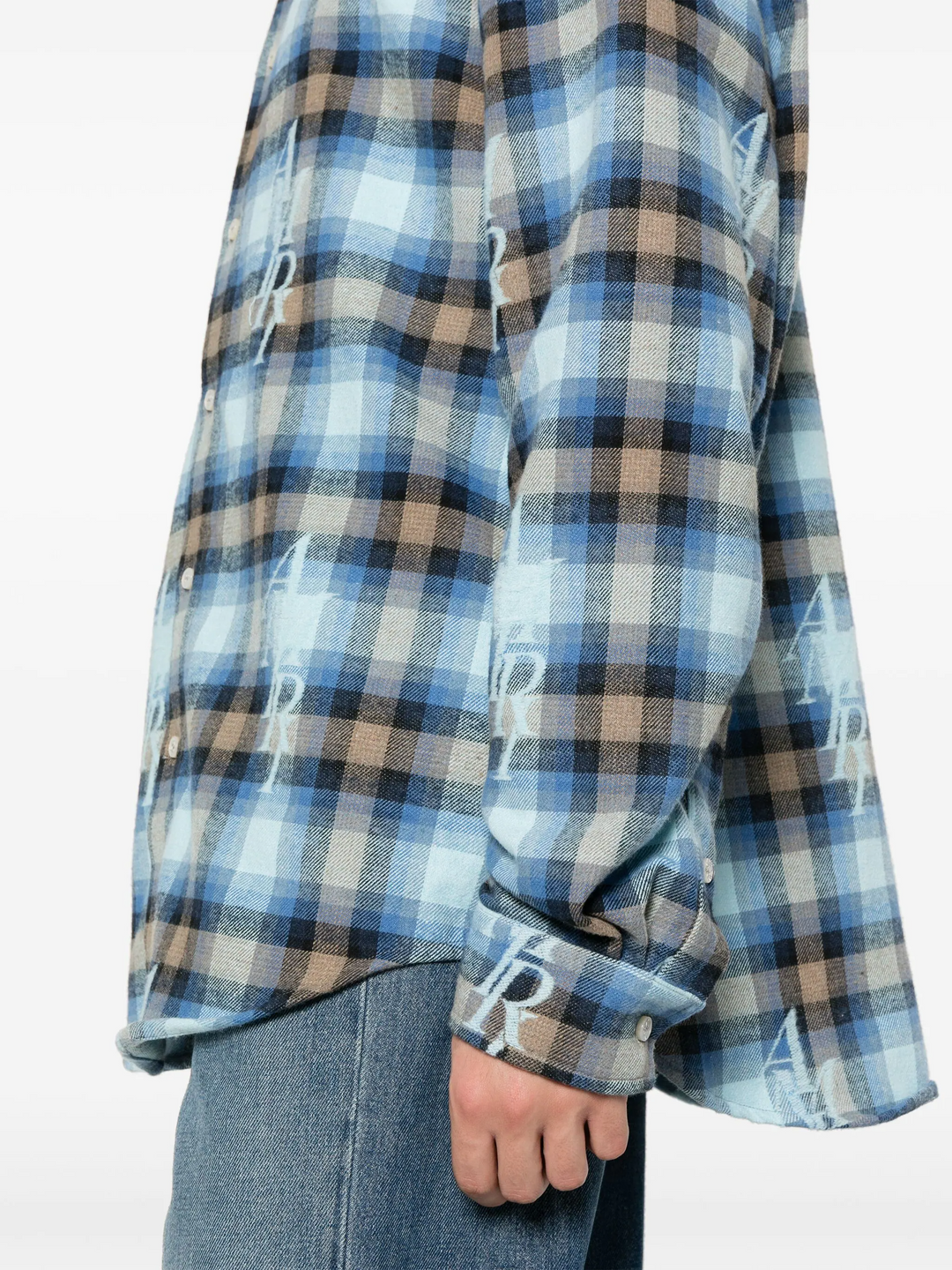 Staggered Plaid Flannel Shirt