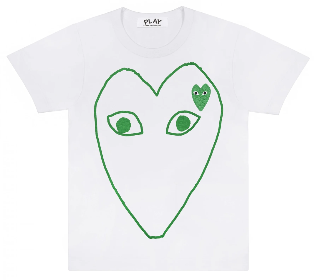 Outline Green Heart Tee Women