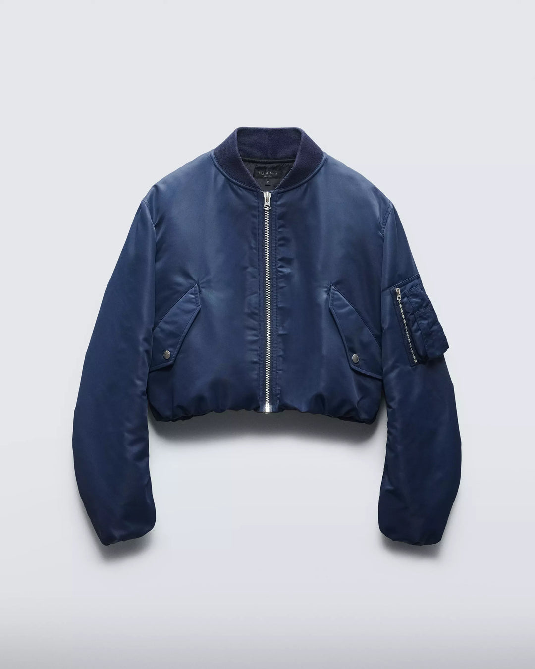 Maggie Cropped Nylon Bomber