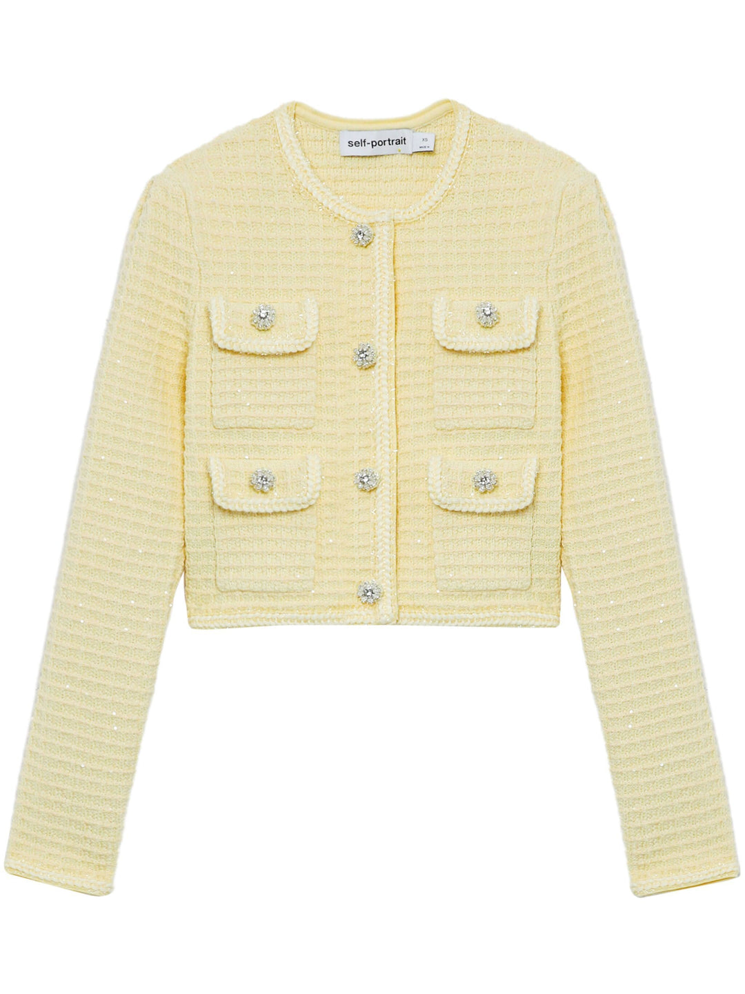 Yellow Textured Knit Jacket