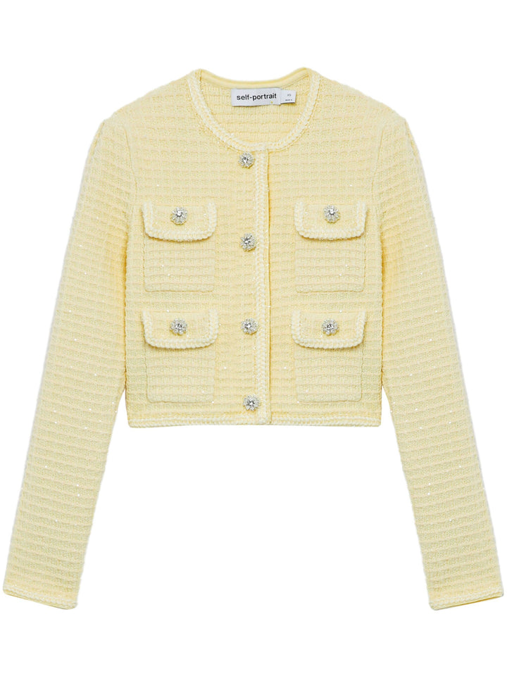 Yellow Textured Knit Jacket