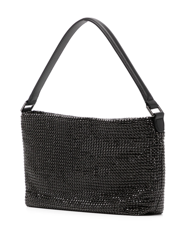 Black Diamante Medium Hobo Bag