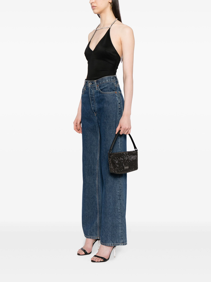 Black Diamante Small Hobo Bag