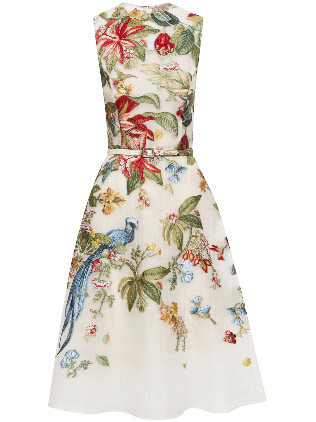 Sleeveless Floral & Fauna Dress