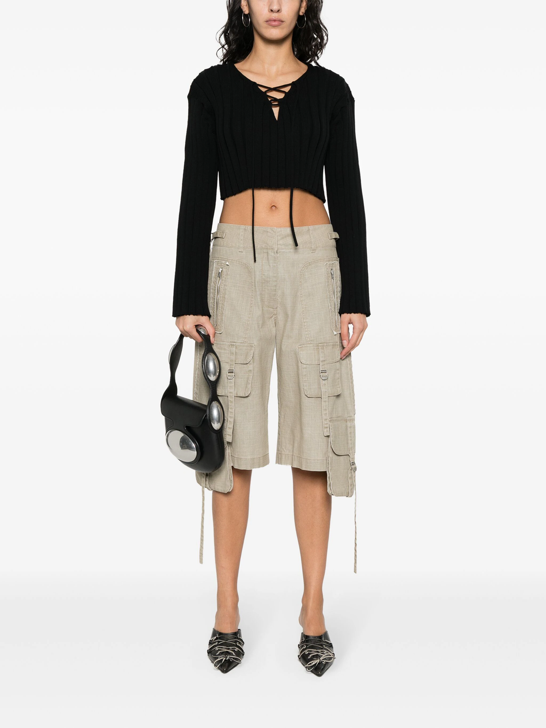Cropped Pullover With Dropped Shoulder