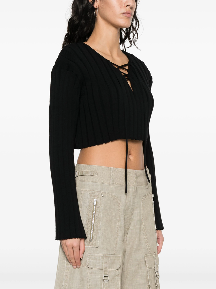 Cropped Pullover With Dropped Shoulder