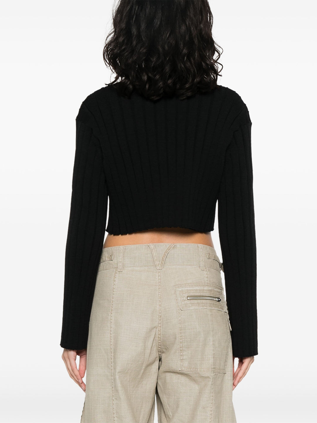 Cropped Pullover With Dropped Shoulder