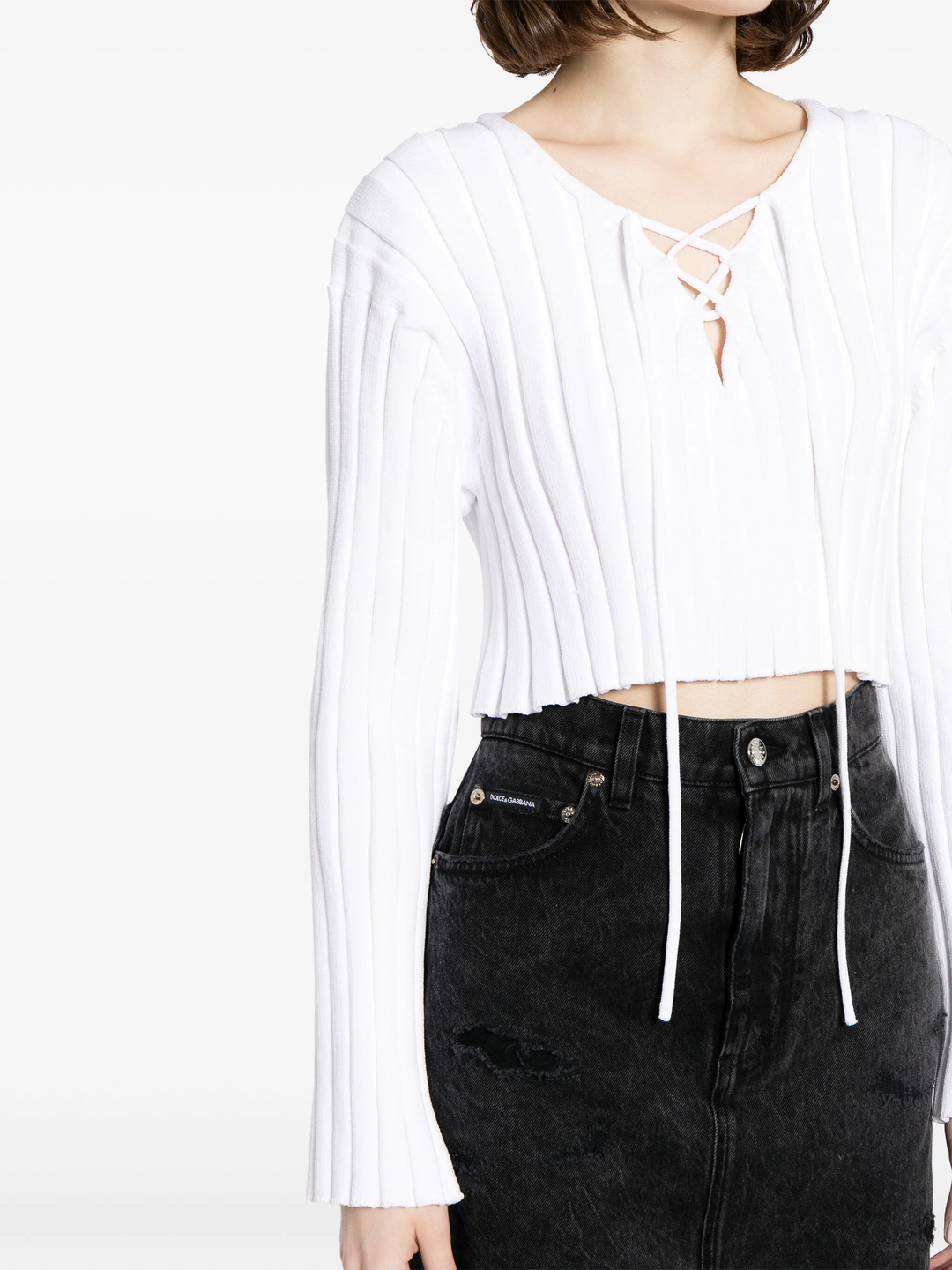 Cropped Pullover With Dropped Shoulder