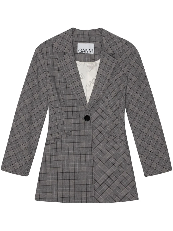 Check Mix Fitted Blazer