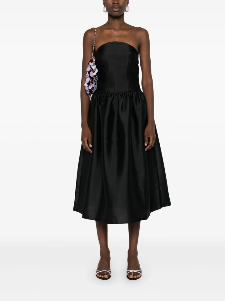 Black Taffeta Midi Dress