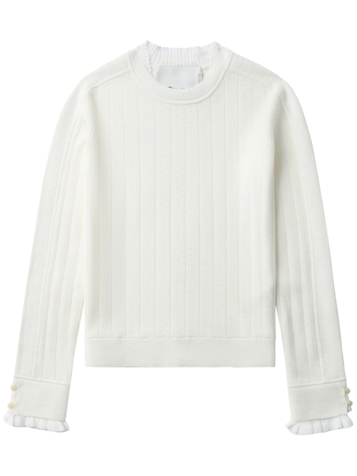 Fluid Rib Ruffle Cuff Sweater