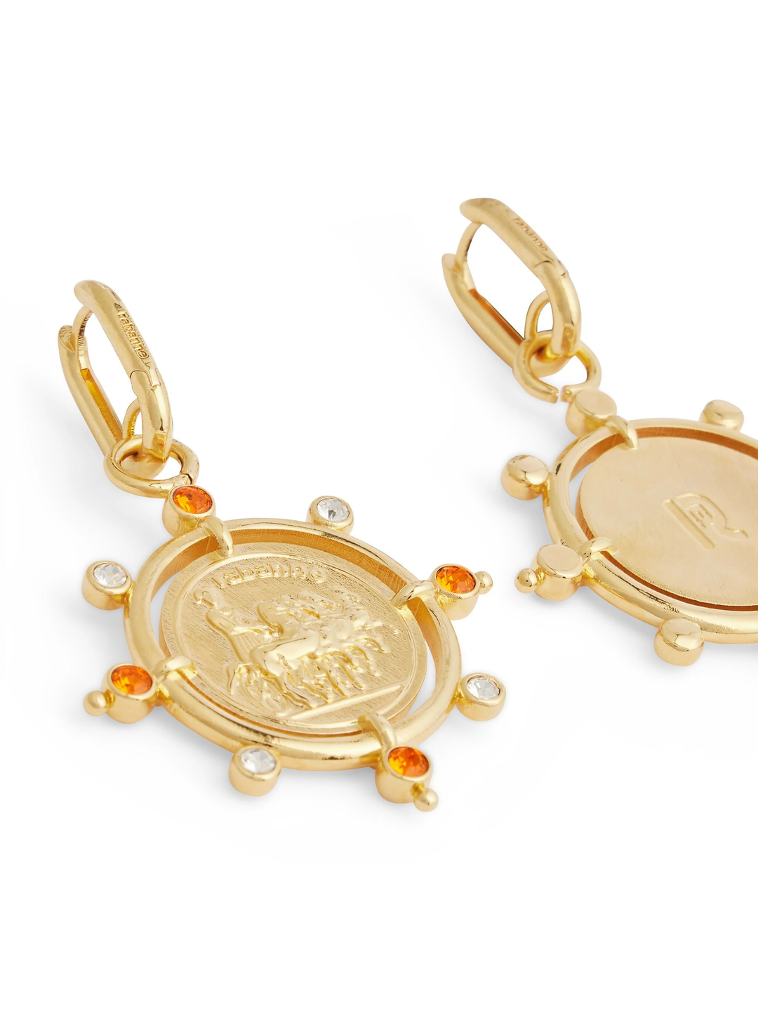 Sun Date Medal Earrings