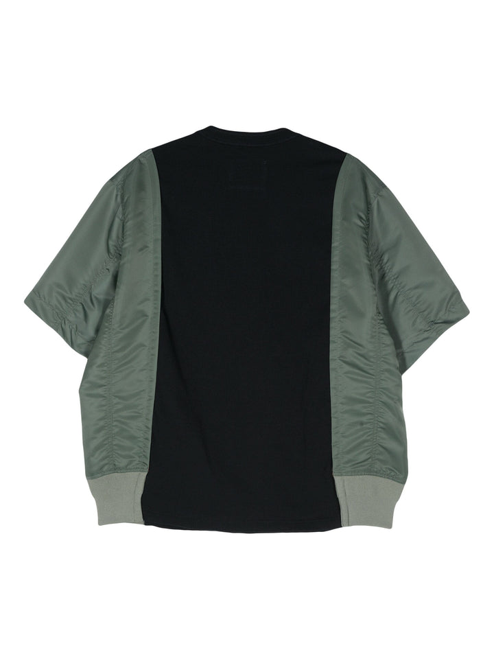 Nylon Twill X Cotton Jersey T-Shirt
