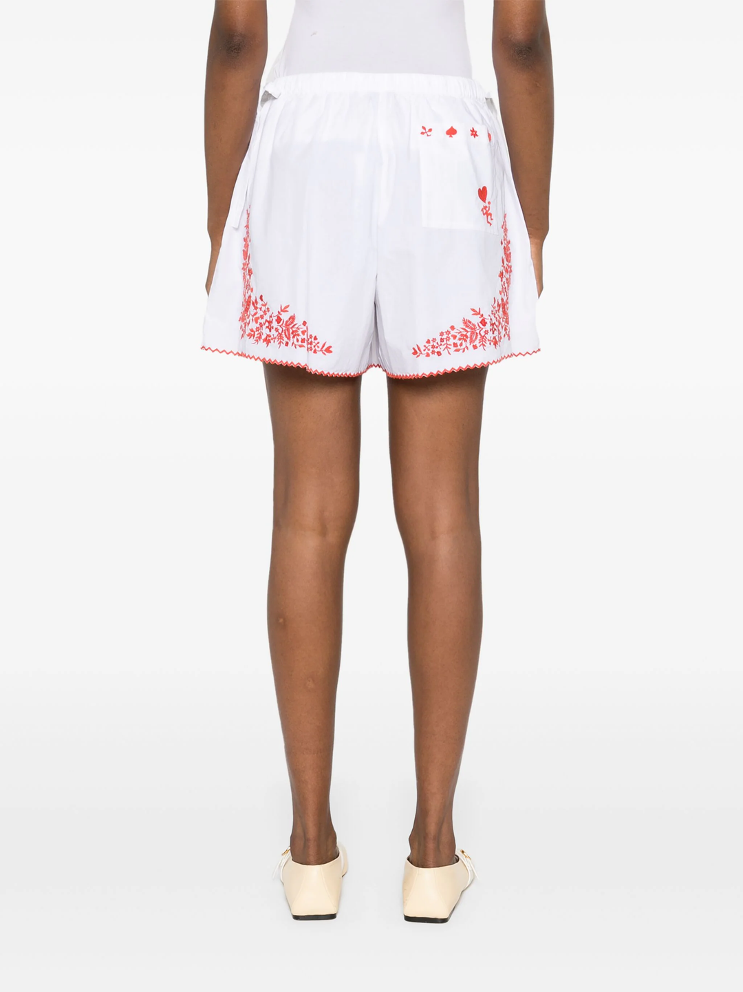 Hearts Embroidered Shorts