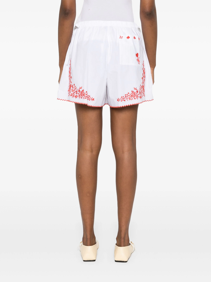 Hearts Embroidered Shorts