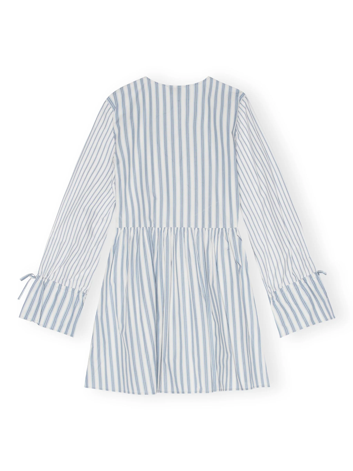 Stripe Cotton Mini Wrap Dress