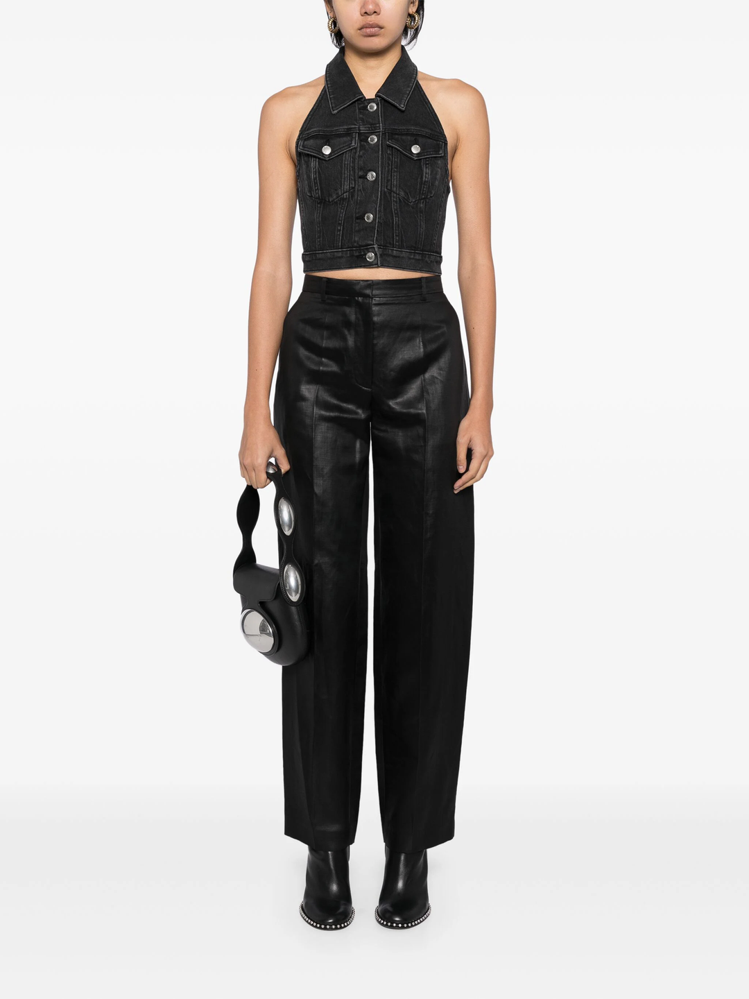 Slit Back Balloon Trouser In Linen Chintz