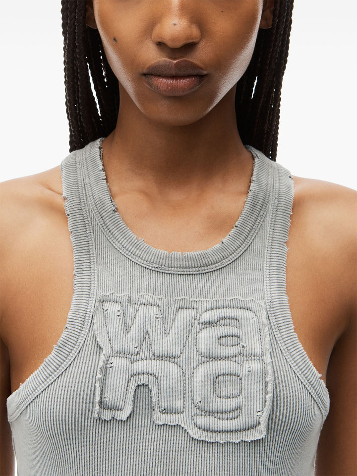 Distressed Maxi Dress In Stretch Crepe