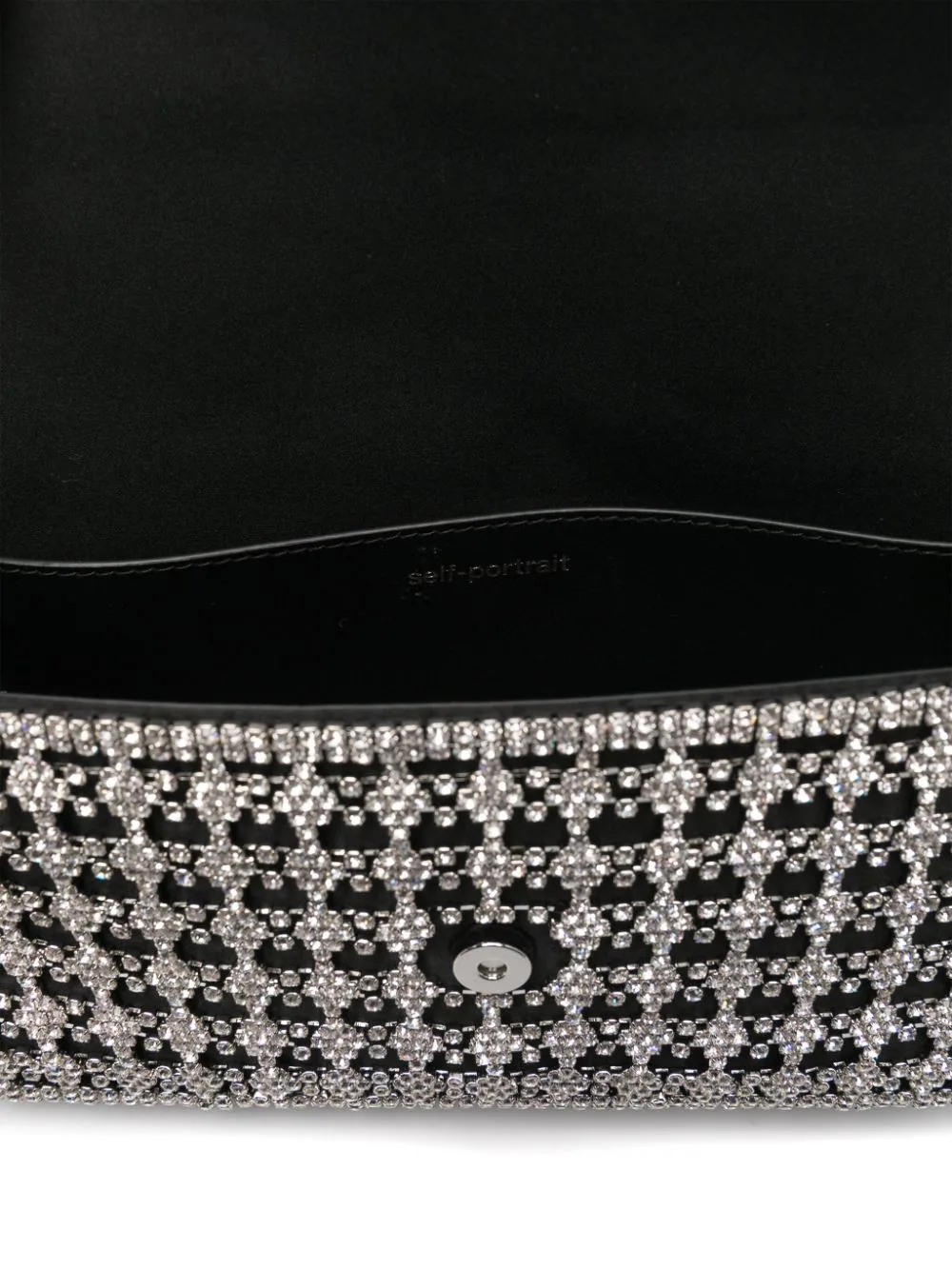 Black Crystal Baguette Bag