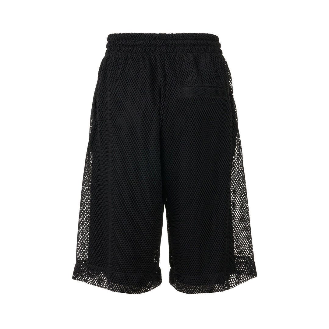 Open Mesh Black Shorts