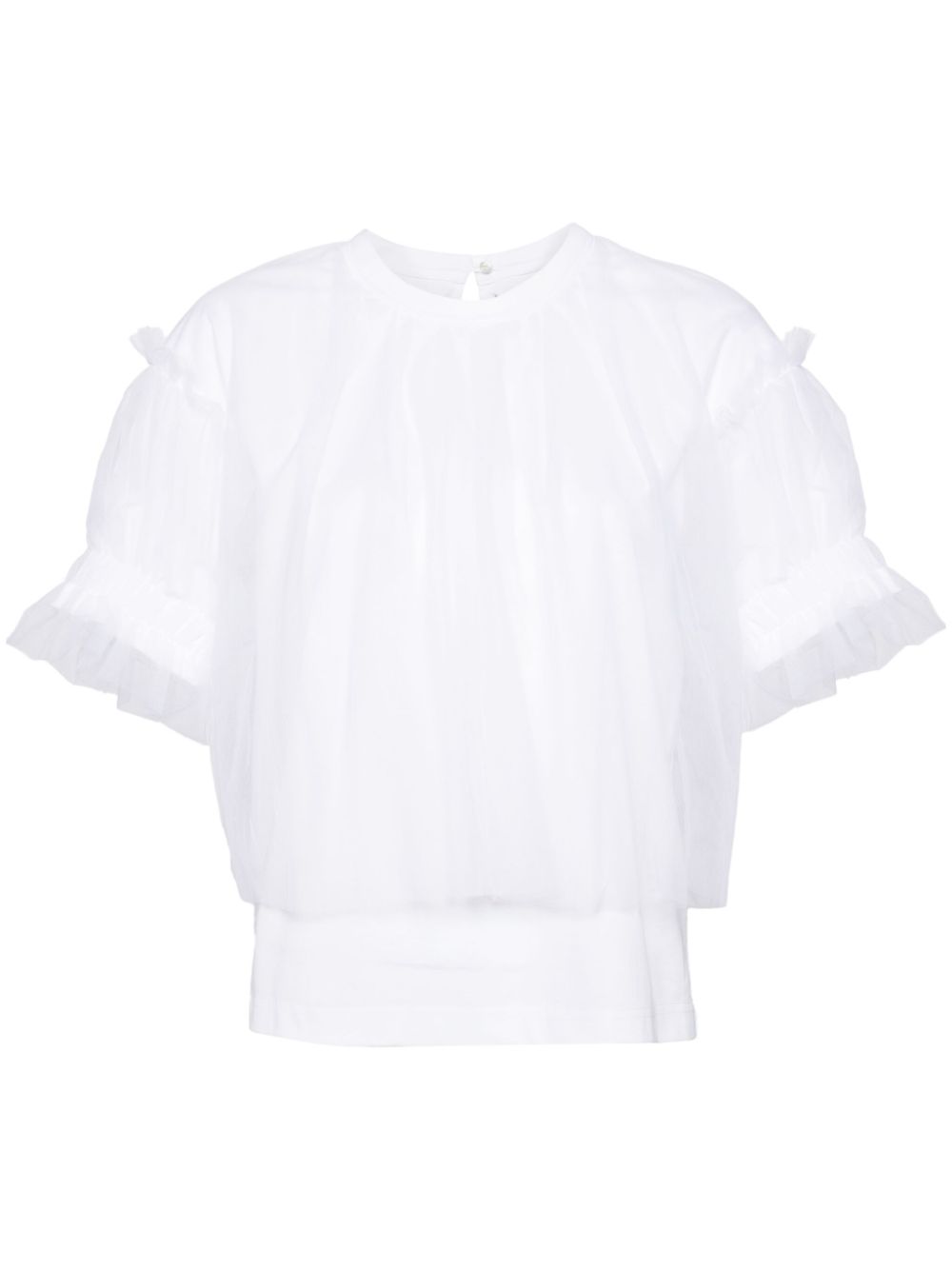 Cotton Ponte X Nylon Tulle Tee