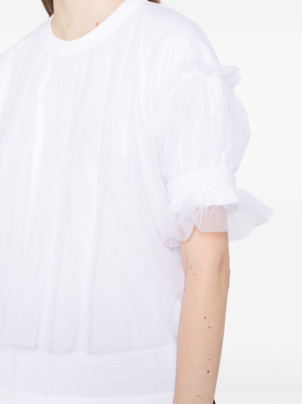 Cotton Ponte X Nylon Tulle Tee