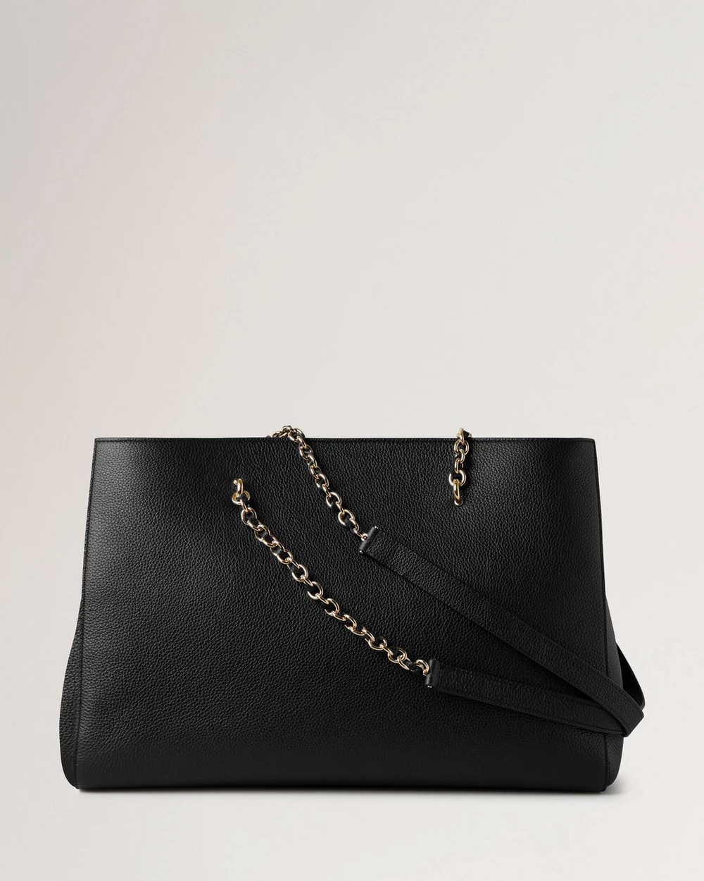 Lily Chain Tote Black Small Classic Grain