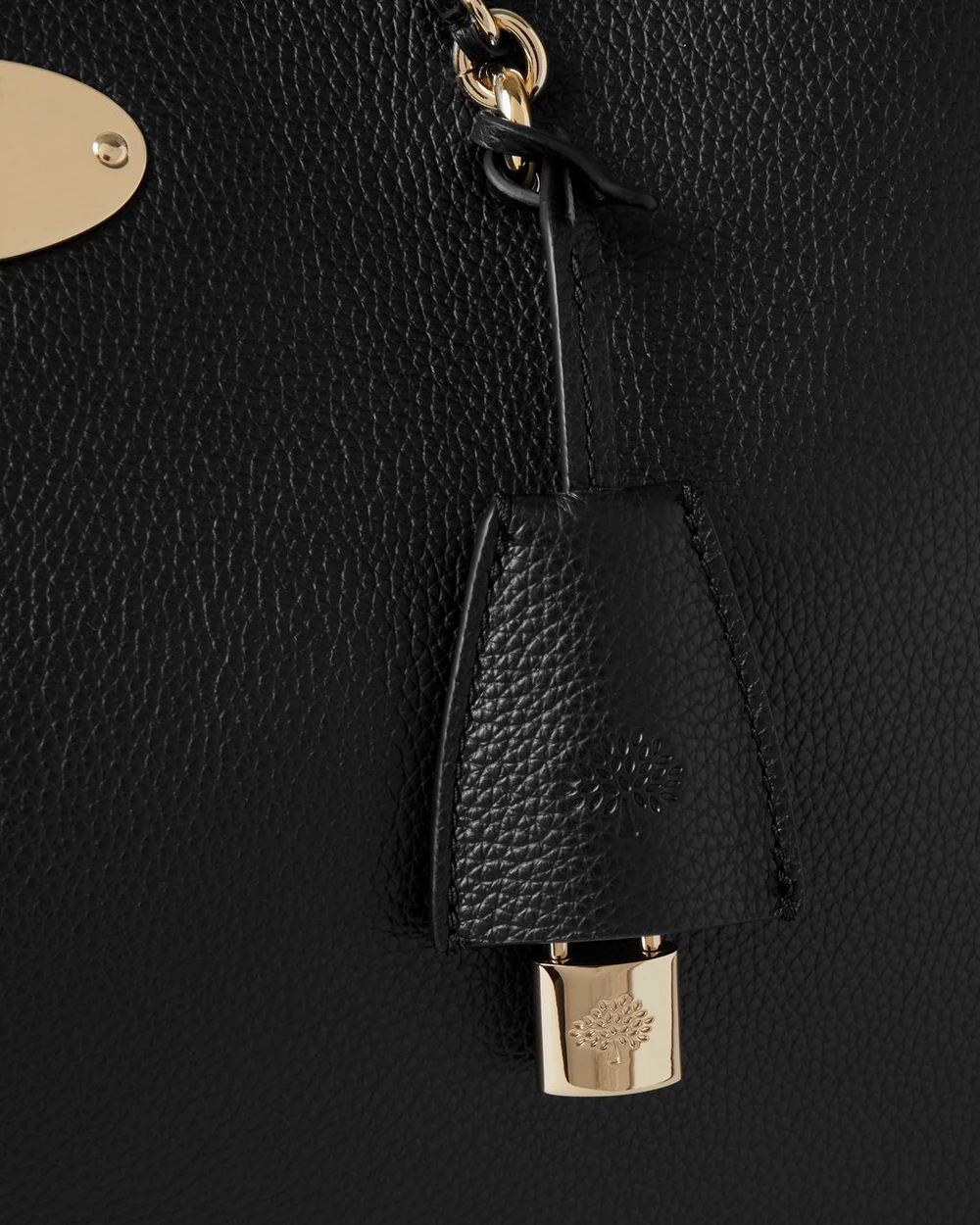 Lily Chain Tote Black Small Classic Grain