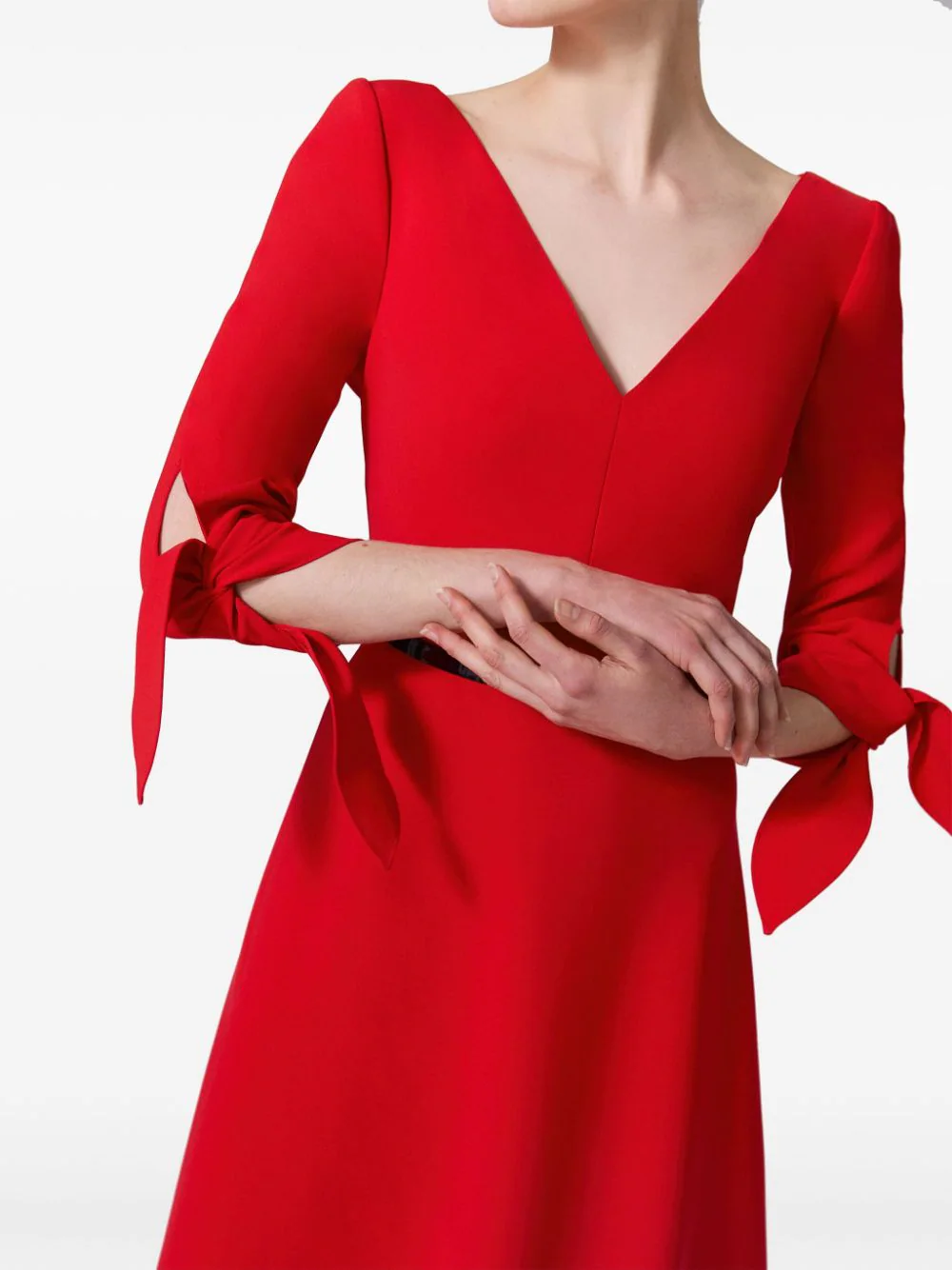 Elbow Tie Sleeve Midi Dress