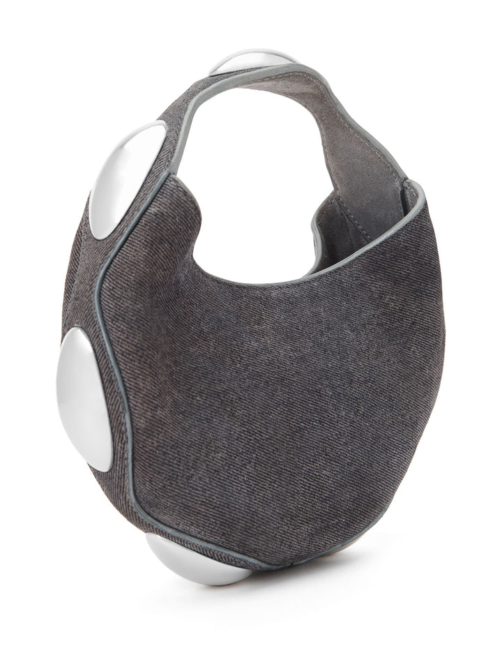 Dome Circular Top-Handle Bag In Trompe-L'Oeil Denim Leather