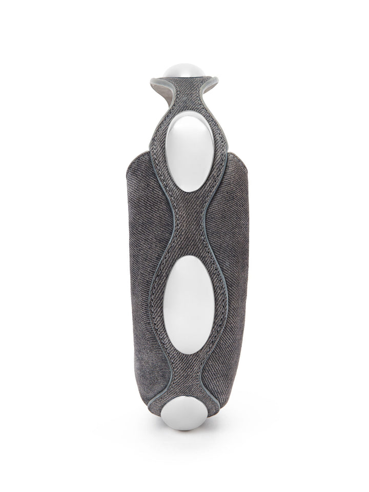 Dome Circular Top-Handle Bag In Trompe-L'Oeil Denim Leather