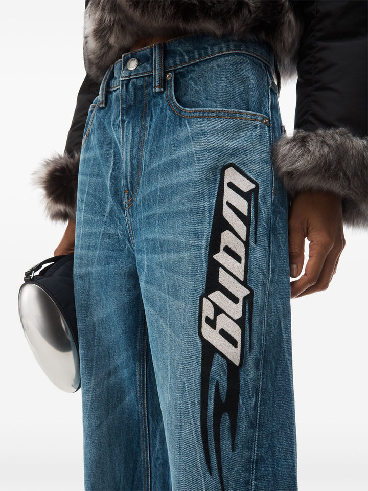 Blade Logo-Embroidered Balloon Jeans