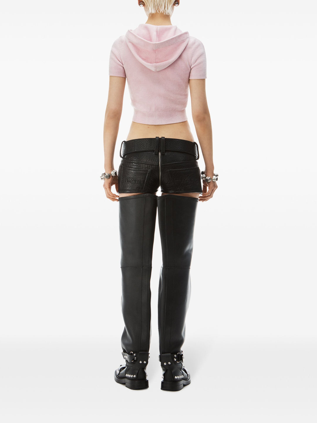 Cropped Zip-Up Hoodie In Chenille