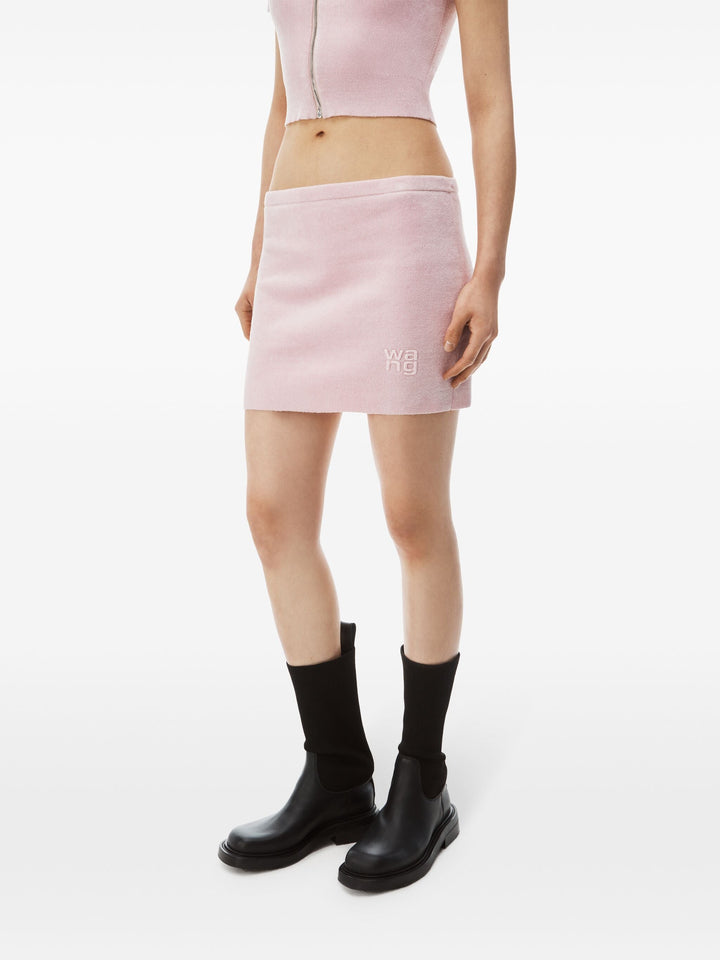 Logo Embossed Chenille Miniskirt
