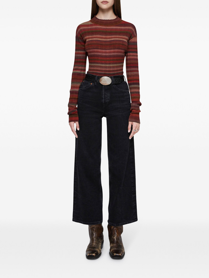 High Rise Wide Leg Crop Jeans