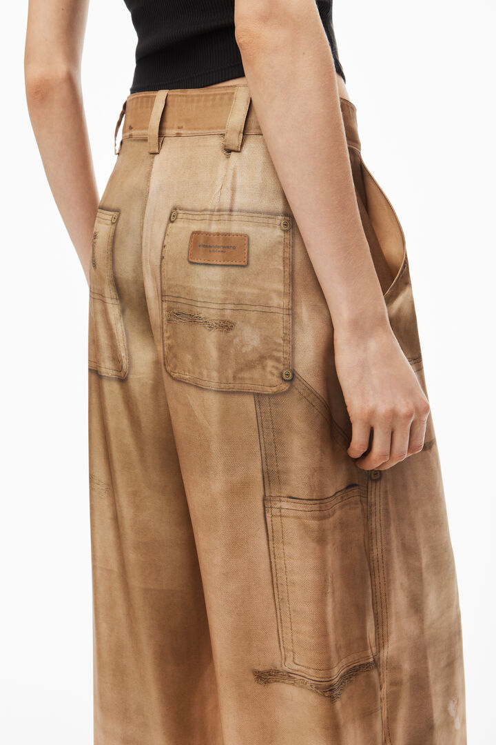 Wide-Leg Pant In Workwear Trompe-L'Oeil Print