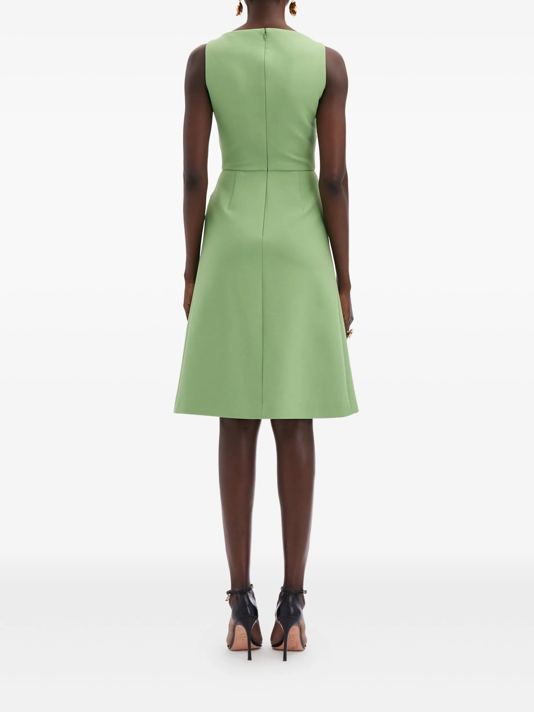 Sleeveless Scoop Neck Button Dress