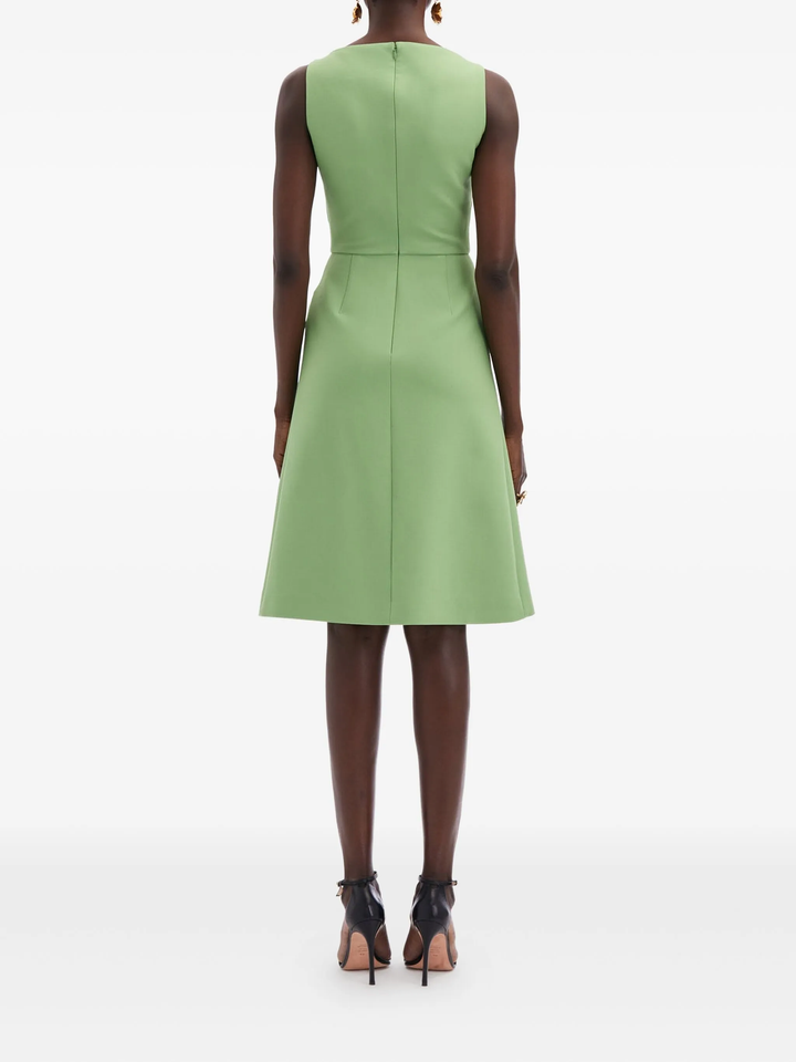 Sleeveless Scoop Neck Button Dress