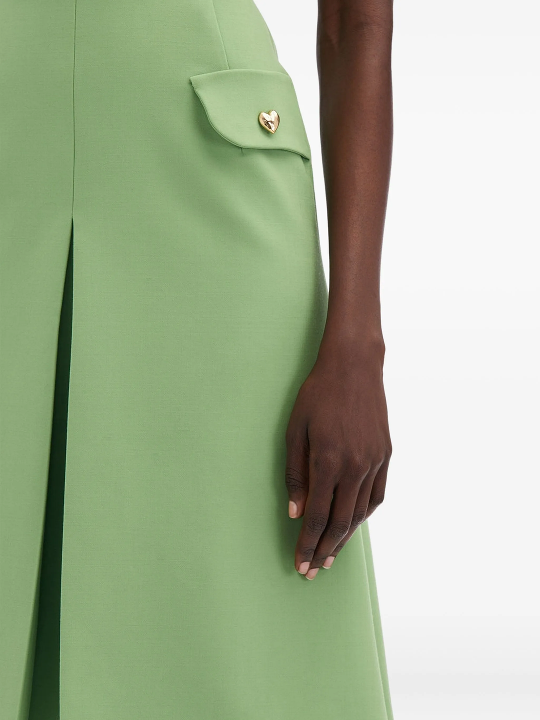 Sleeveless Scoop Neck Button Dress