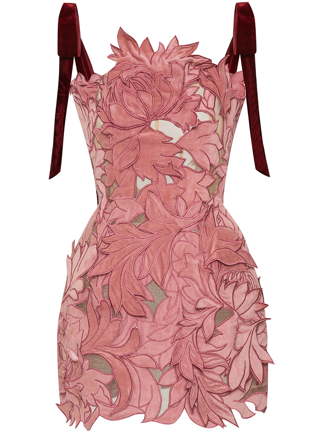 Strapless Peony Guipure Embroidered Dress