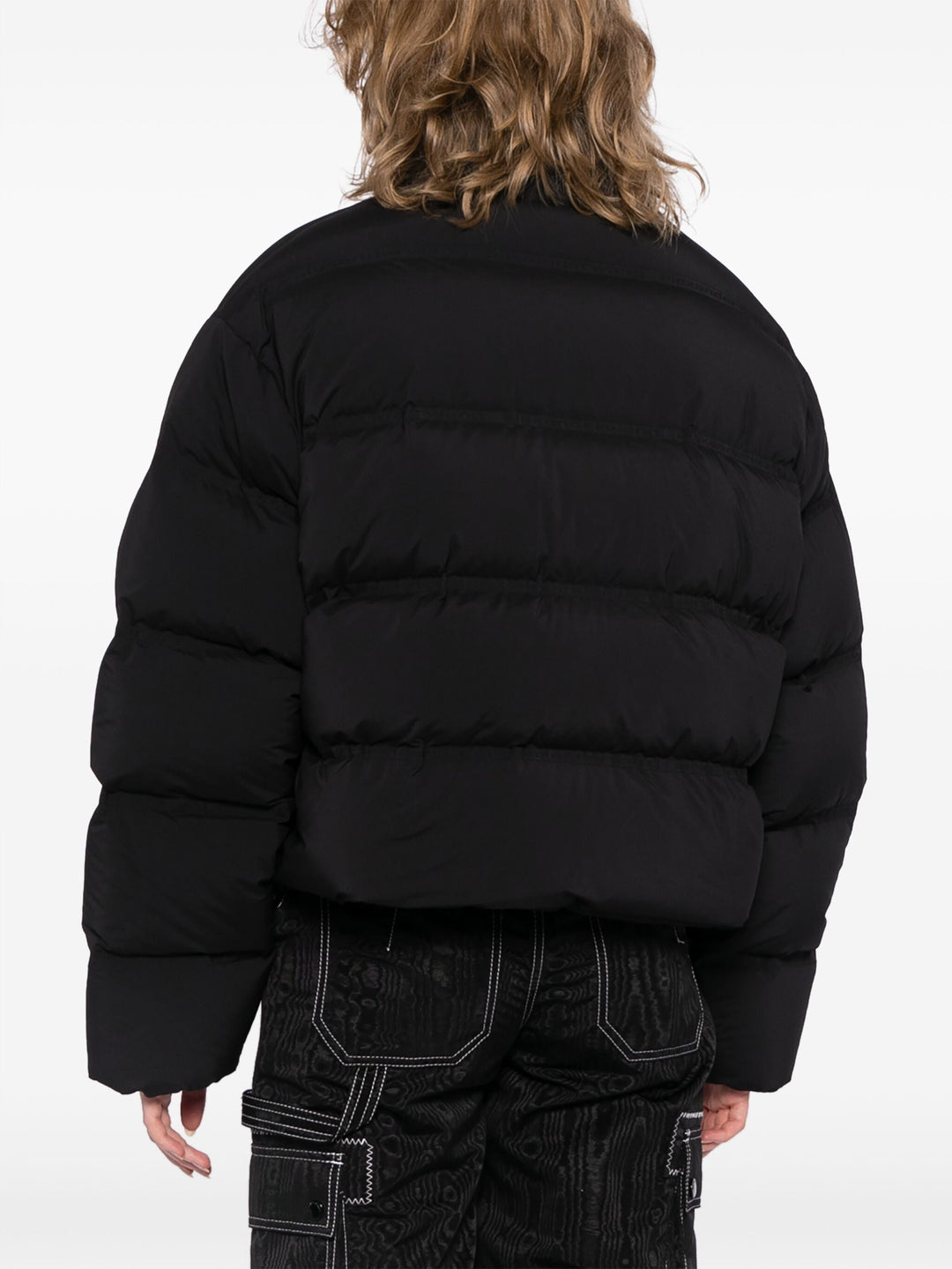 Cropped Puffer Coat With Reflective Logo