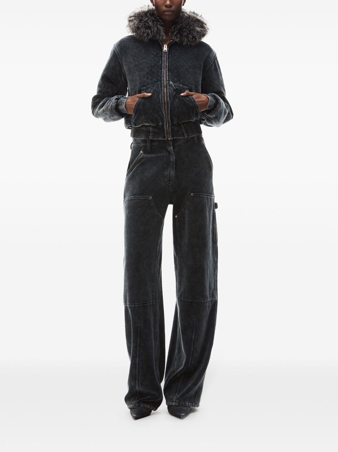 Workwear Pants In Crushed Velour