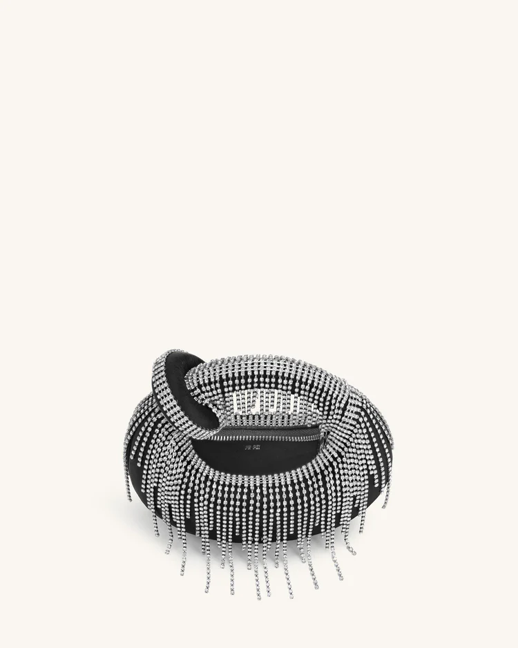 Abacus Satin Artificial Crystal Mini Top Handle Bag