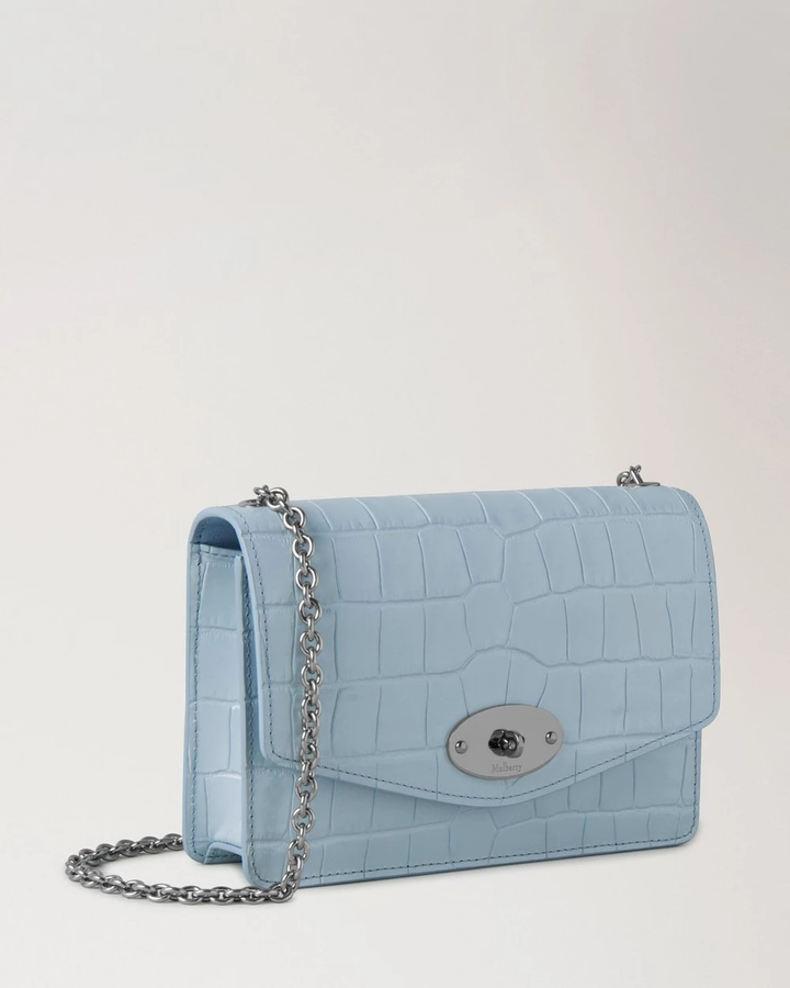 Small Darley Poplin Blue Shiny Small Croc