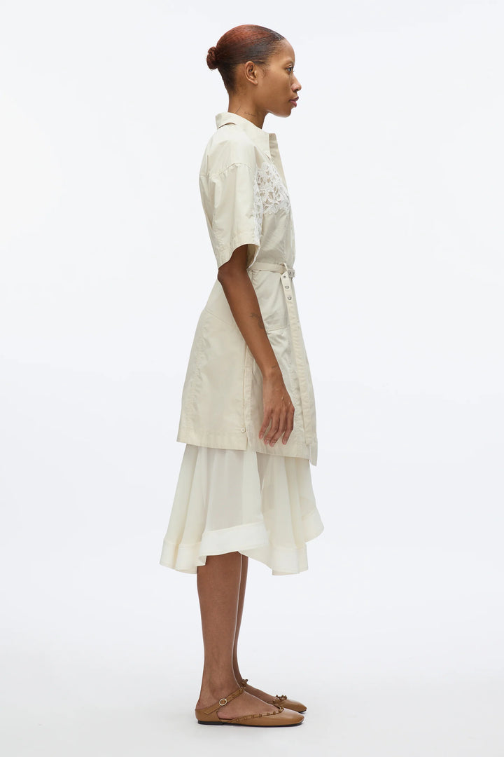 Cascade Hem Combo Shirt Dress